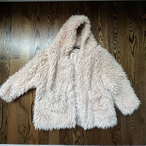 Light Pink Fuzzy Jacket with Hood